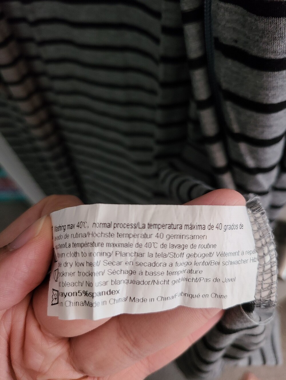 Striped Zipper Long Robe - Picture 5 of 7